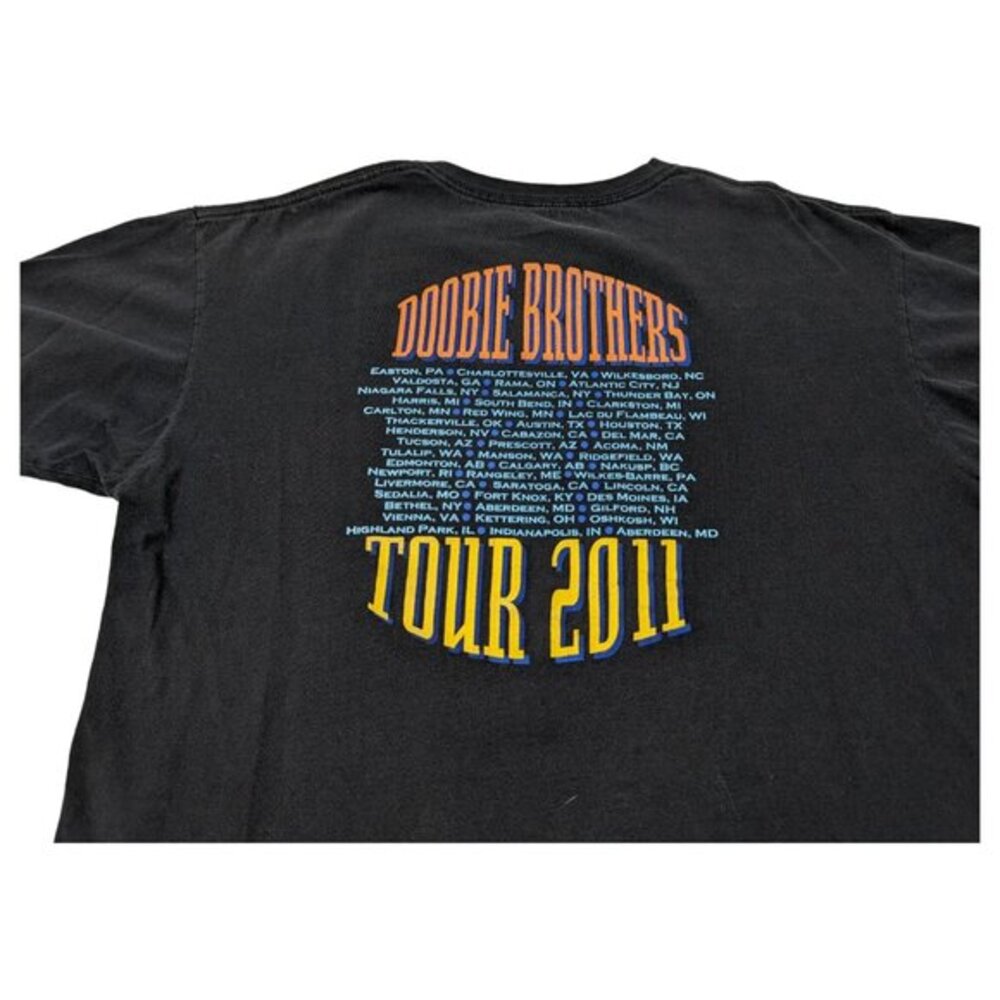 Doobie Brothers Shirt 2011 American Tour Black Men’s L/XL Hawk Wings Guitar Logo - Picture 5 of 9